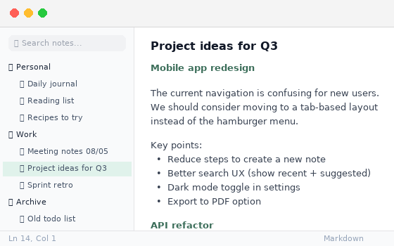 Editor view