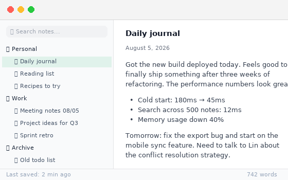 Sidebar navigation